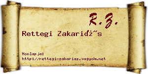 Rettegi Zakariás névjegykártya